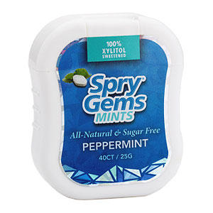 Spry Gems Natural Xylitol Mints - Peppermint - 40ct